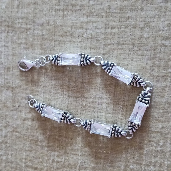 Silver Tone Clear Crystal Bracelet - Picture 7 of 7